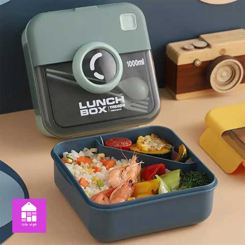 ظرف غذا 1000 میل Lunch box طرح لنز دوربین کد M59